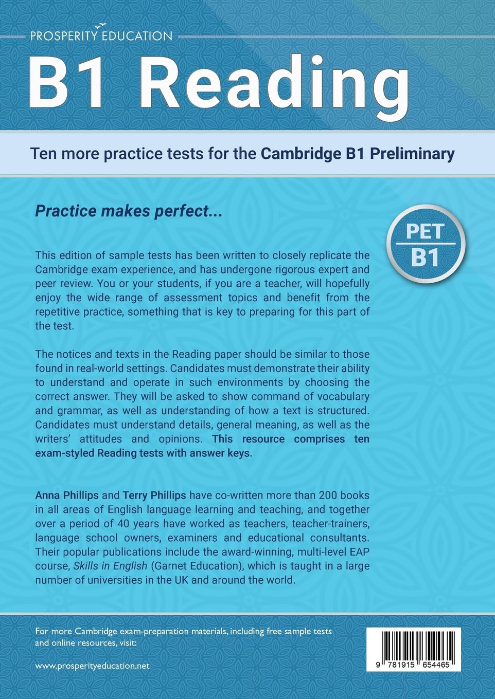 Rückseite: 9781915654465 | B1 Reading | Ten more practice tests for the Cambridge Preliminary