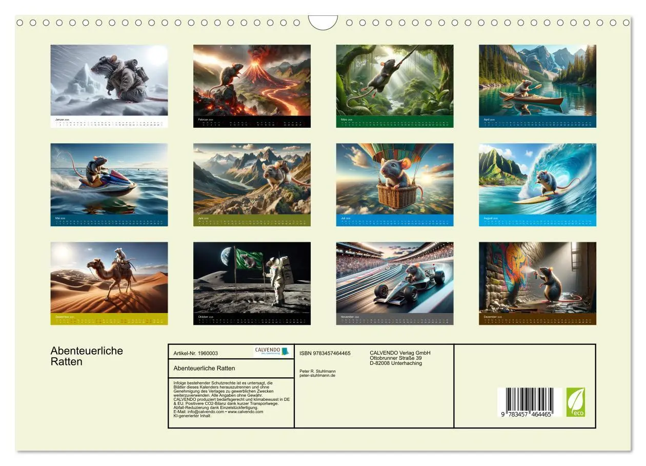Bild: 9783457464465 | Abenteuerliche Ratten (Wandkalender 2026 DIN A3 quer), CALVENDO...