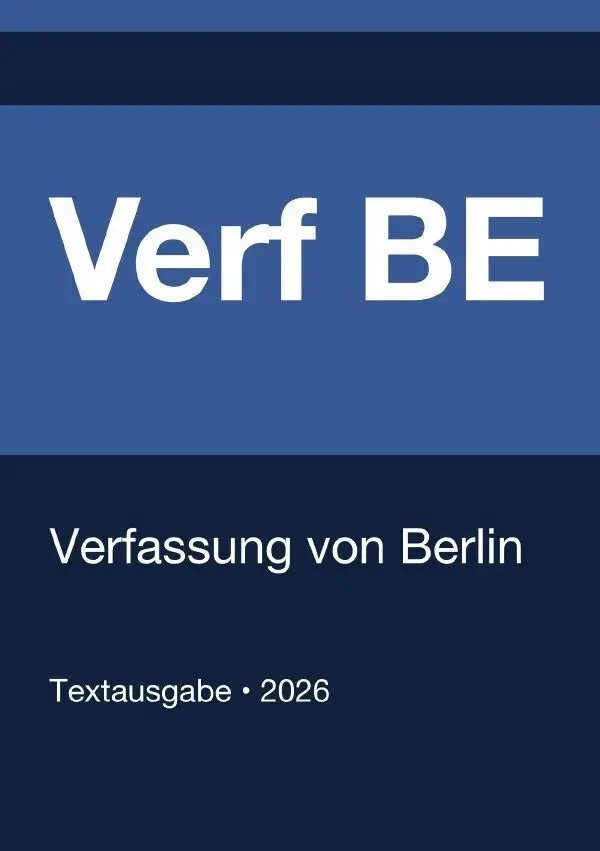 Cover: 9783565374465 | Verf BE - Verfassung von Berlin 2026 | Gesetze24 Deutschland | Buch