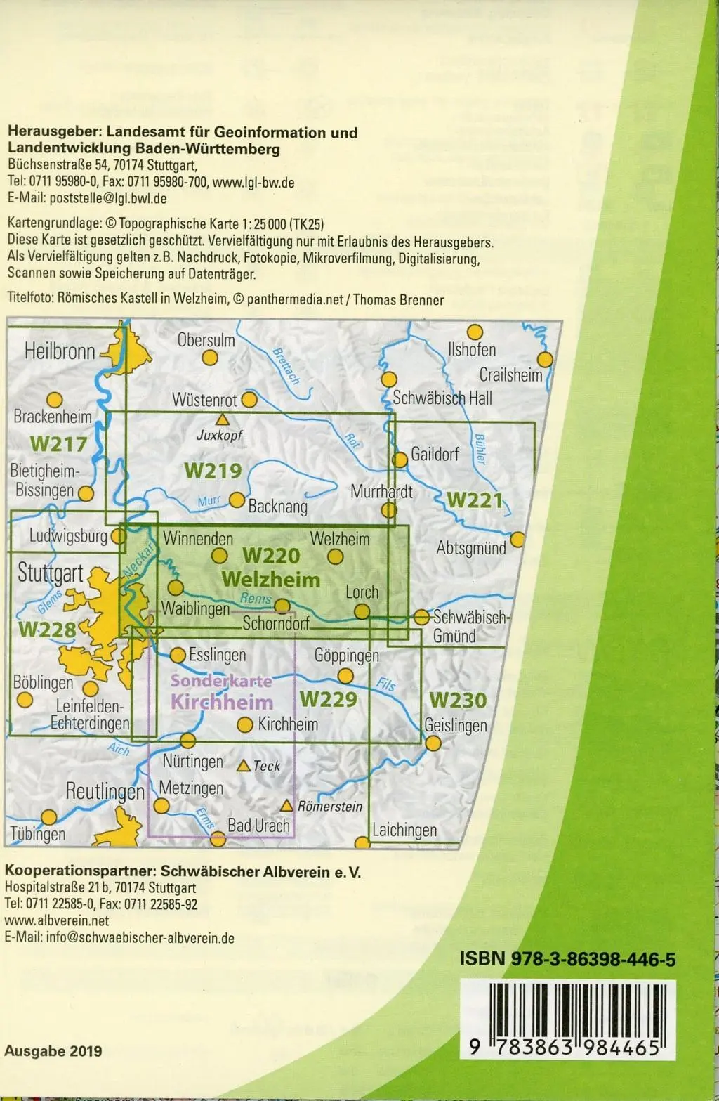 Bild: 9783863984465 | W220 Wanderkarte 1:25 000 Welzheim | Lgl | (Land-)Karte | 2 S. | 2022