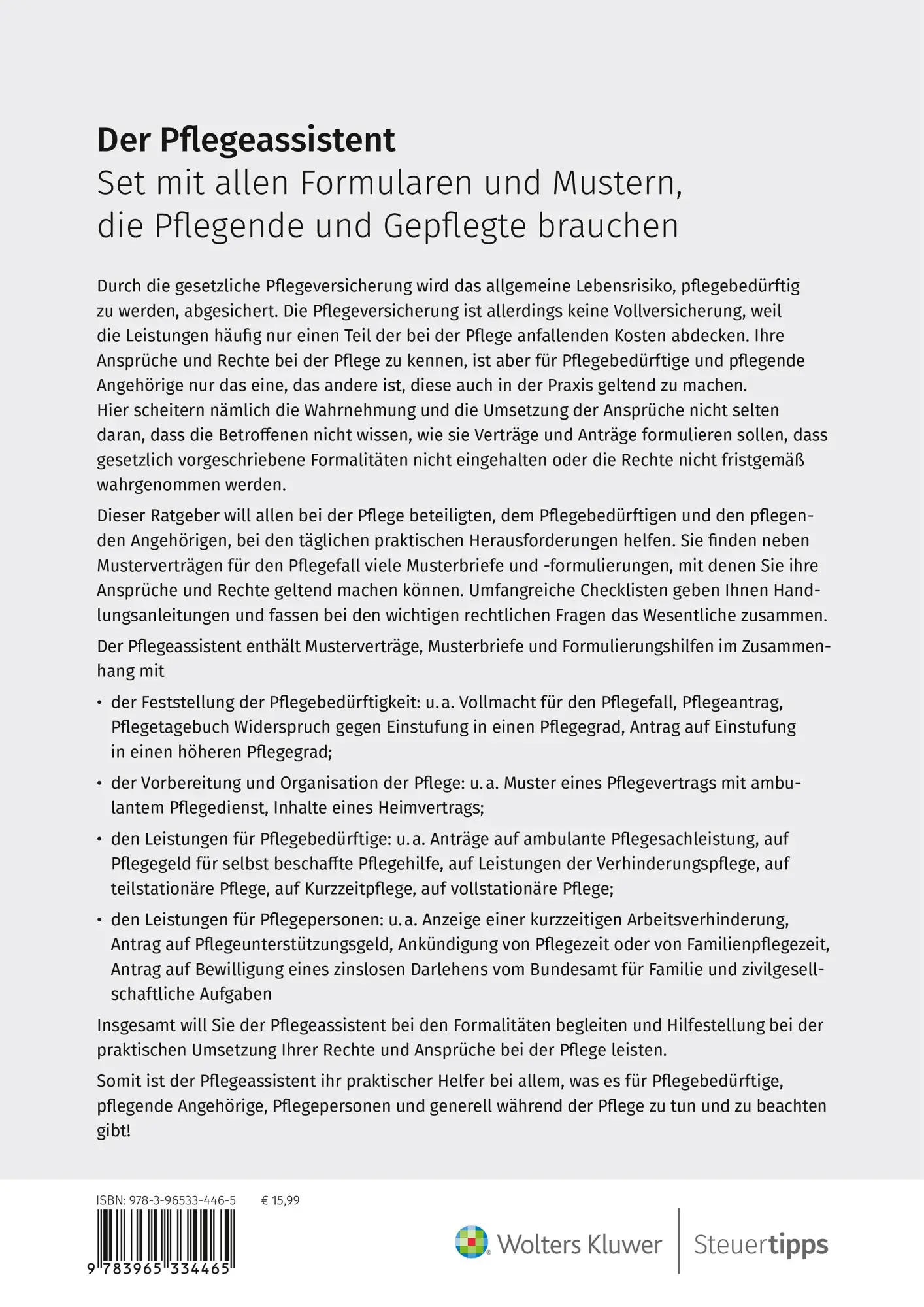 Rückseite: 9783965334465 | Der Pflegeassistent | Otto N. Bretzinger | Taschenbuch | 97 S. | 2025