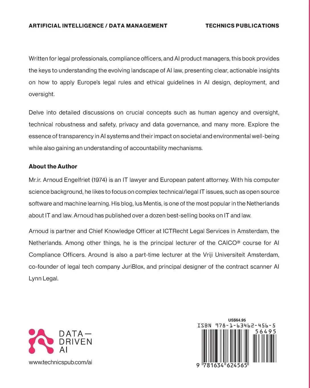 Rückseite: 9781634624565 | AI and Algorithms | Mastering Legal and Ethical Compliance | Buch