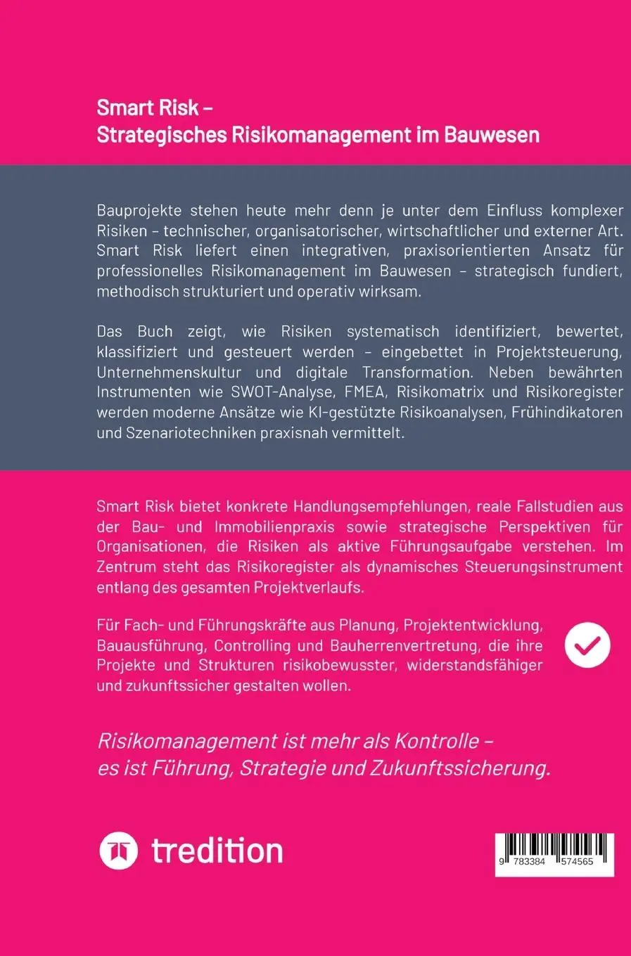 Rückseite: 9783384574565 | Smart Risk - Strategisches Risikomanagement im Bauwesen | Metzger