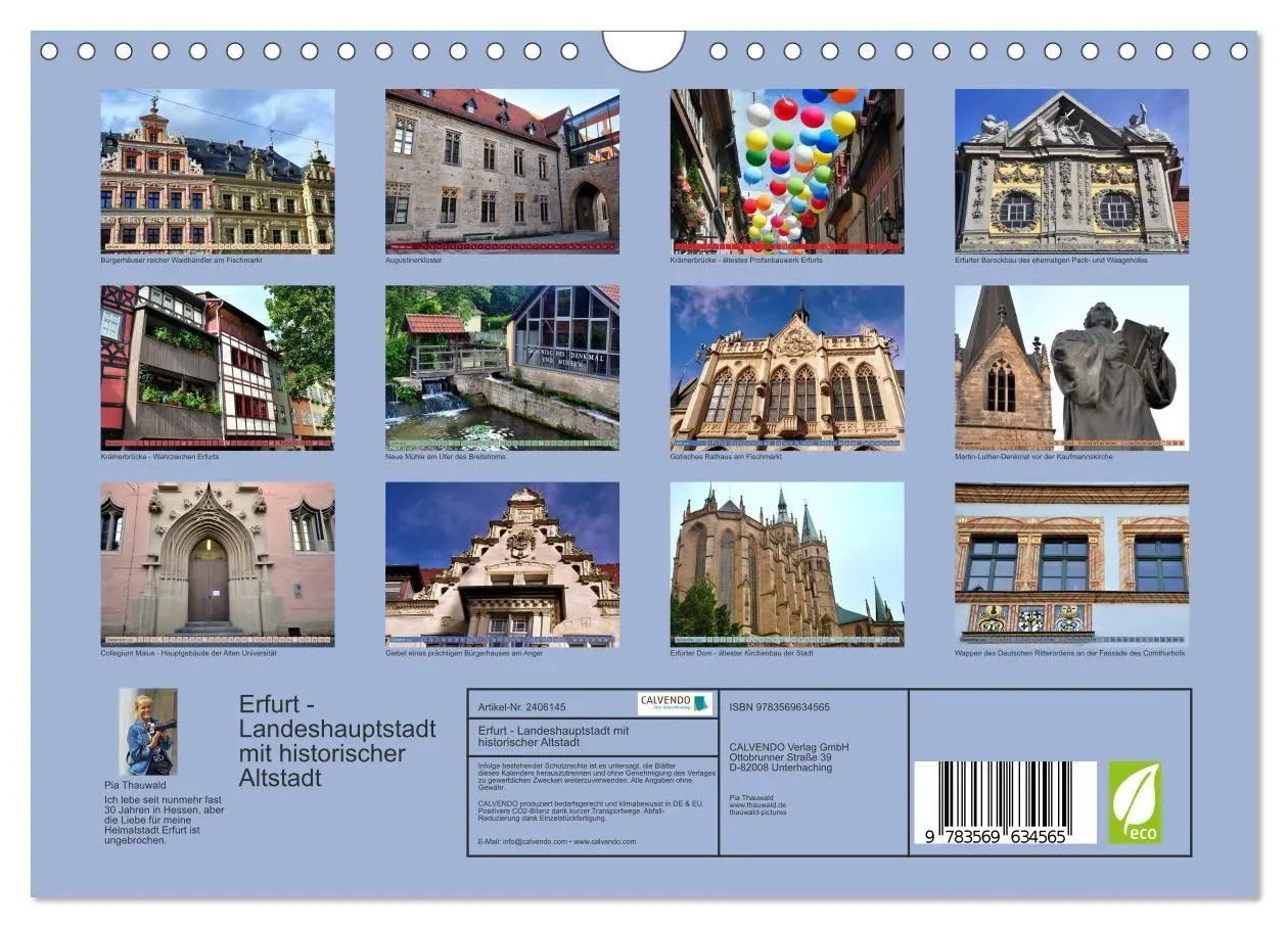 Bild: 9783569634565 | Erfurt - Landeshauptstadt mit historischer Altstadt (Wandkalender...