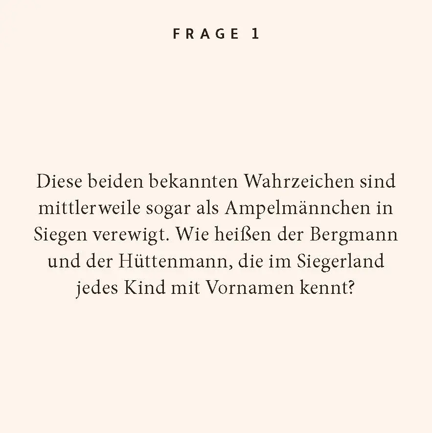 Bild: 9783899784565 | Siegerland-Quiz | 100 Fragen und Antworten | Inga Hoffmann | Buch