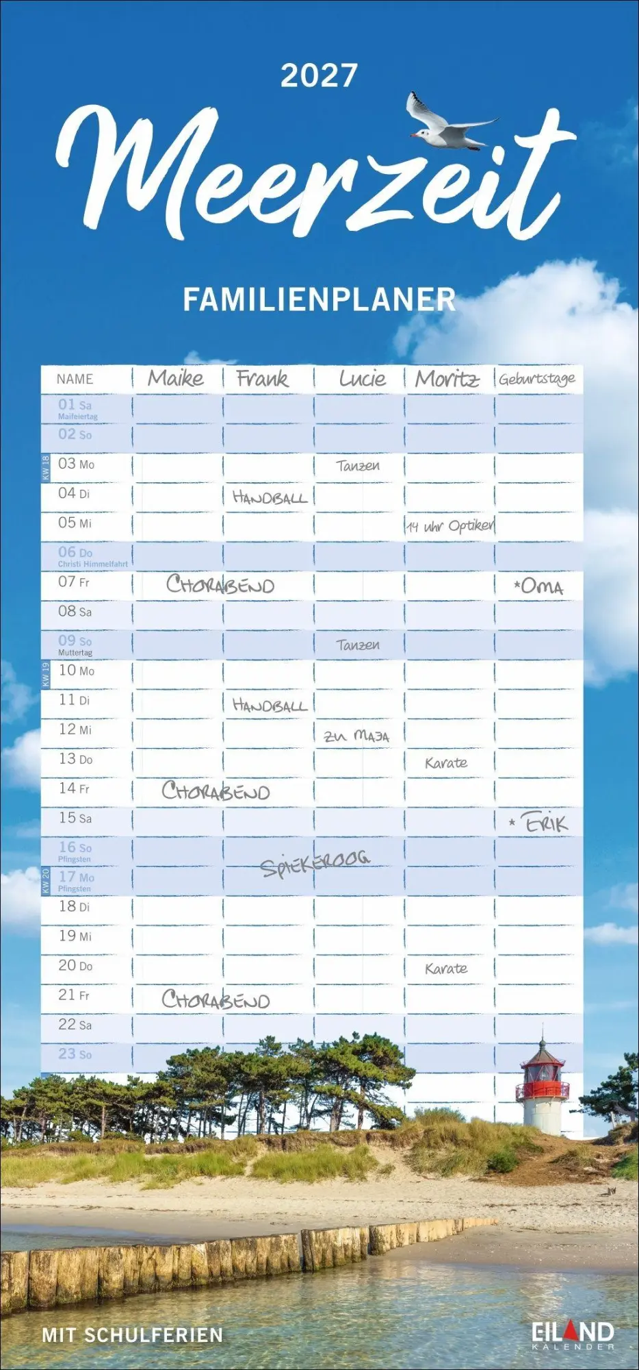 Cover: 9783964024565 | Meerzeit Familienplaner 2027 | Kalender | Familienplaner Eiland | 2027