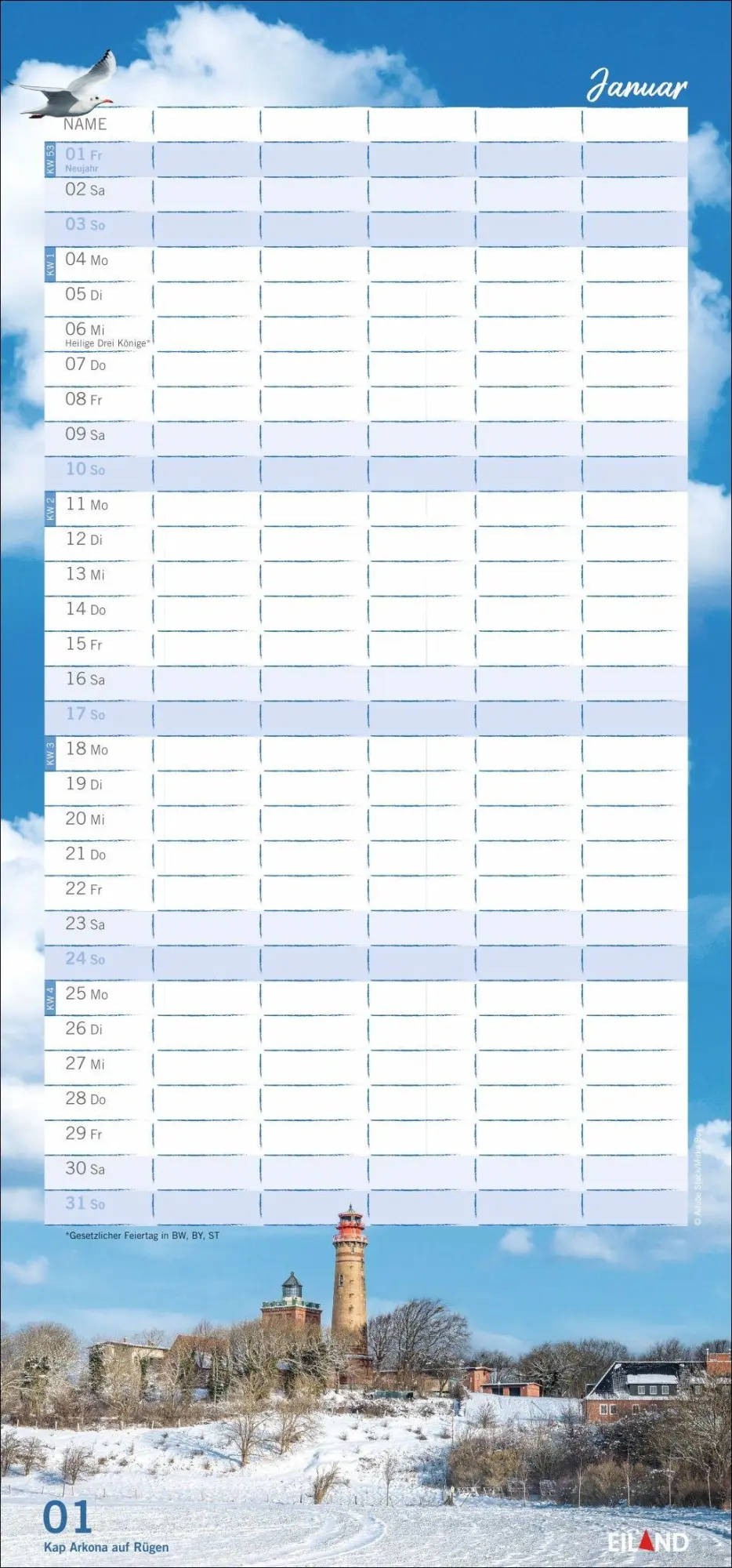 Bild: 9783964024565 | Meerzeit Familienplaner 2027 | Kalender | Familienplaner Eiland | 2027