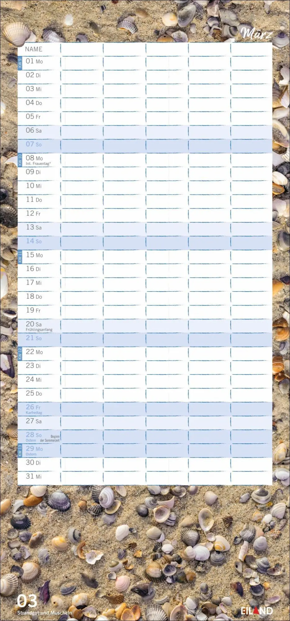 Bild: 9783964024565 | Meerzeit Familienplaner 2027 | Kalender | Familienplaner Eiland | 2027