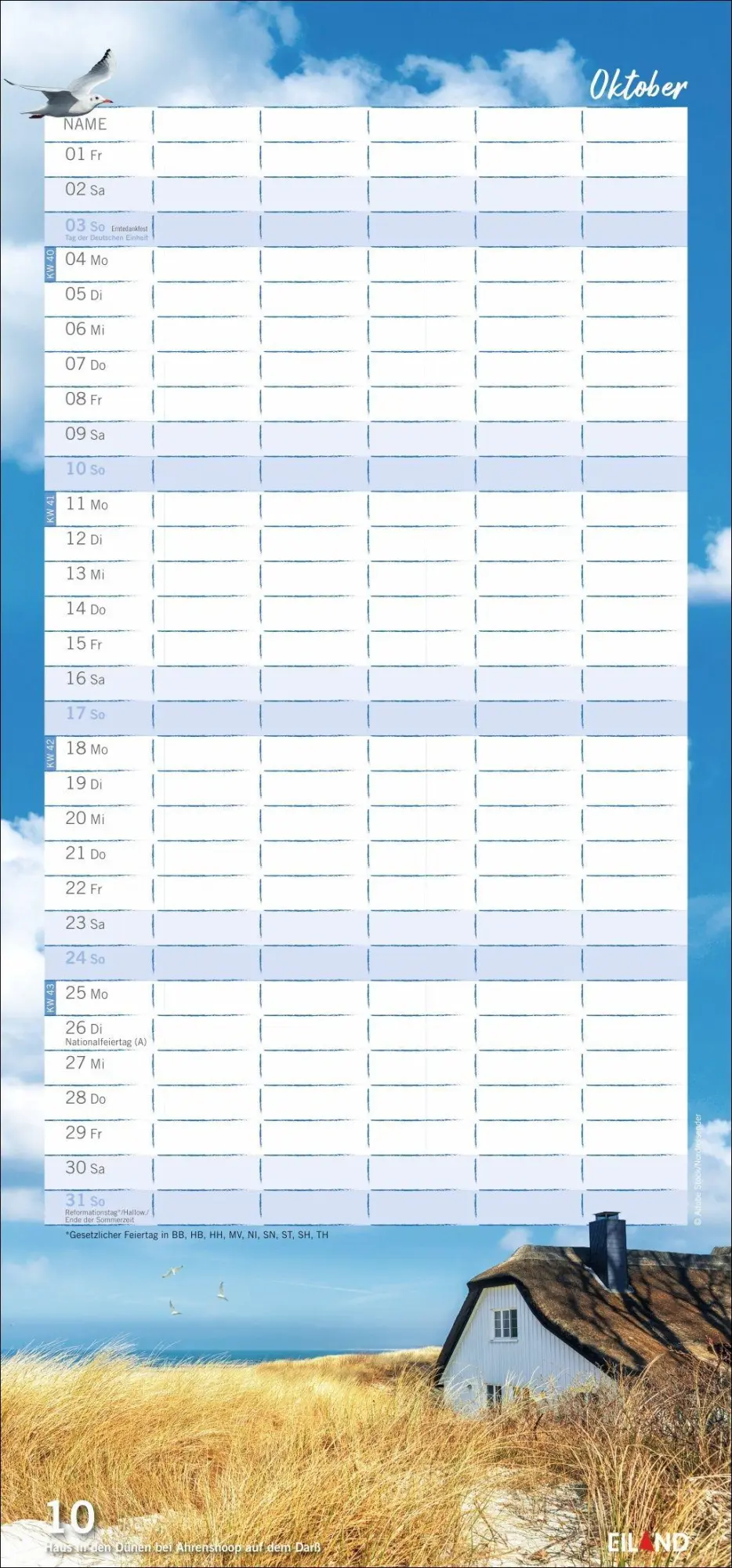 Bild: 9783964024565 | Meerzeit Familienplaner 2027 | Kalender | Familienplaner Eiland | 2027