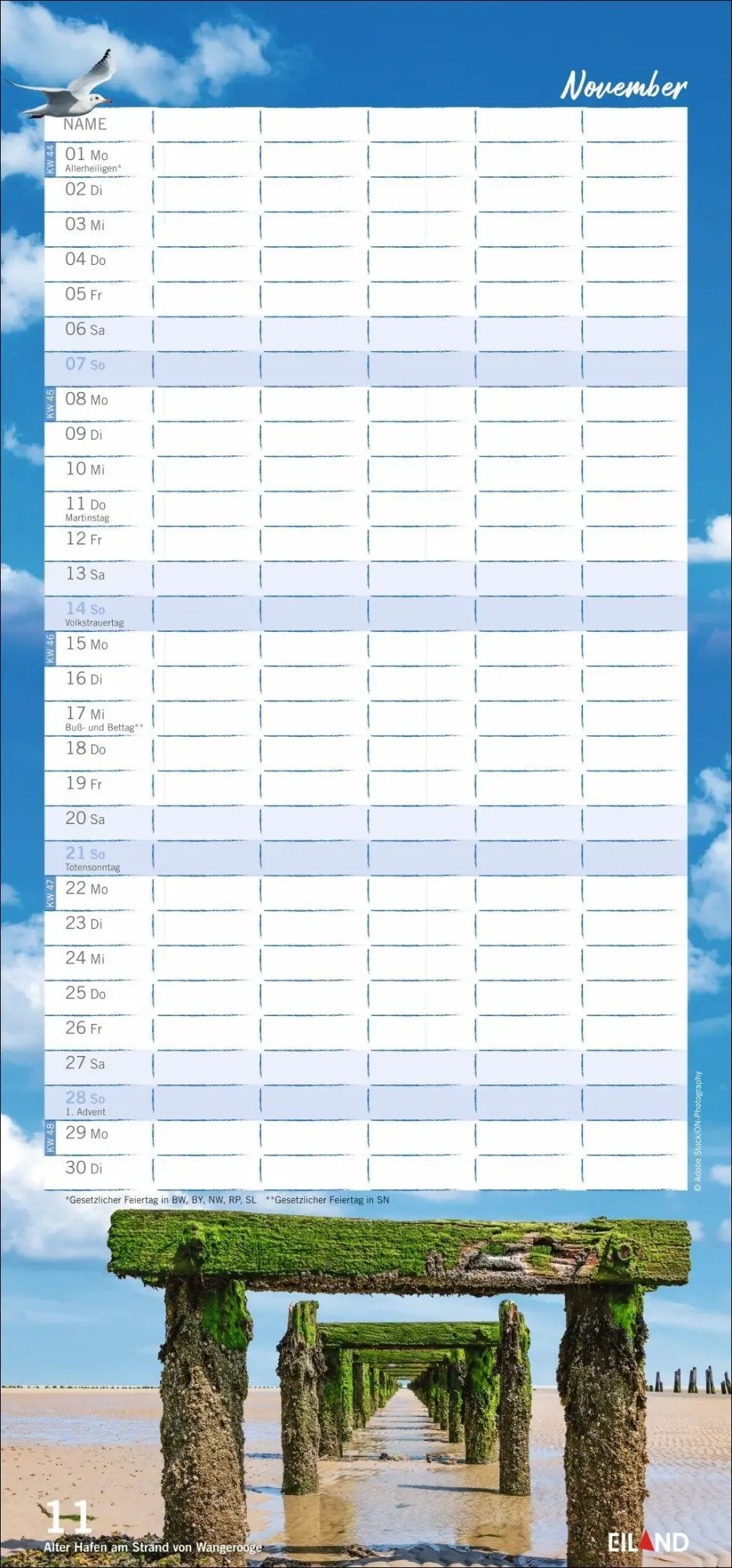 Bild: 9783964024565 | Meerzeit Familienplaner 2027 | Kalender | Familienplaner Eiland | 2027