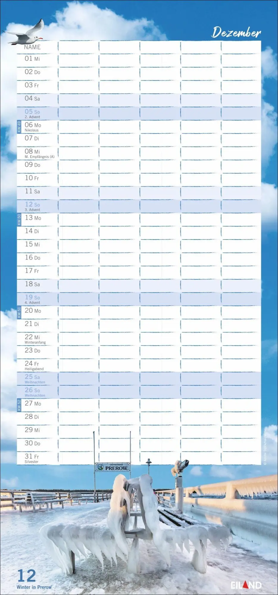 Bild: 9783964024565 | Meerzeit Familienplaner 2027 | Kalender | Familienplaner Eiland | 2027