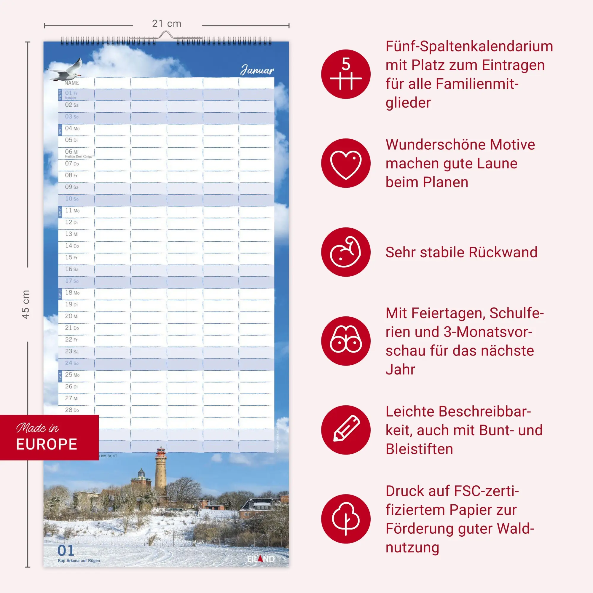 Bild: 9783964024565 | Meerzeit Familienplaner 2027 | Kalender | Familienplaner Eiland | 2027