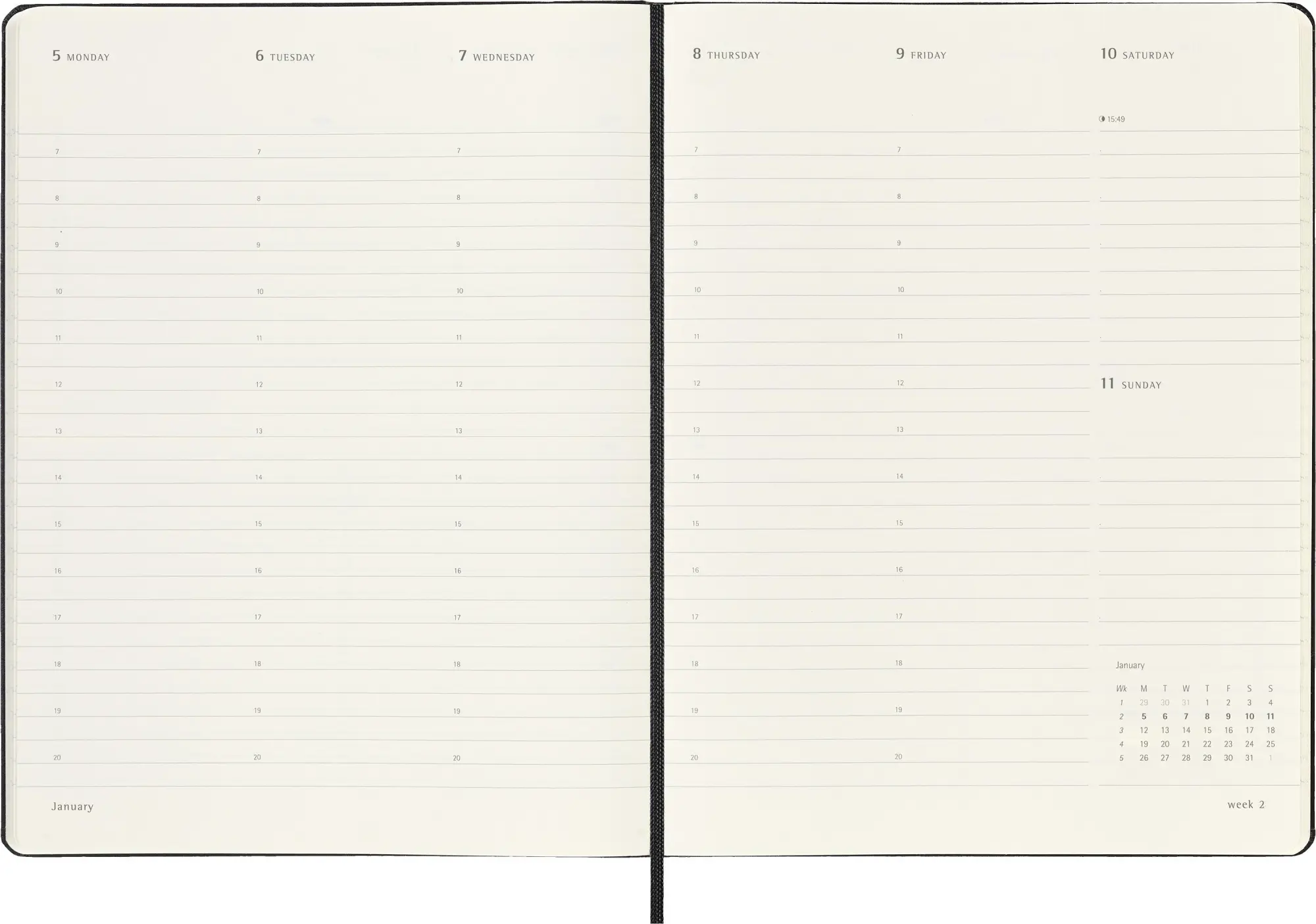 Bild: 8056999274665 | Moleskine 12 Monate Pro Wochen Notizkalender 2026, Pro XL, 1 Wo = 2...