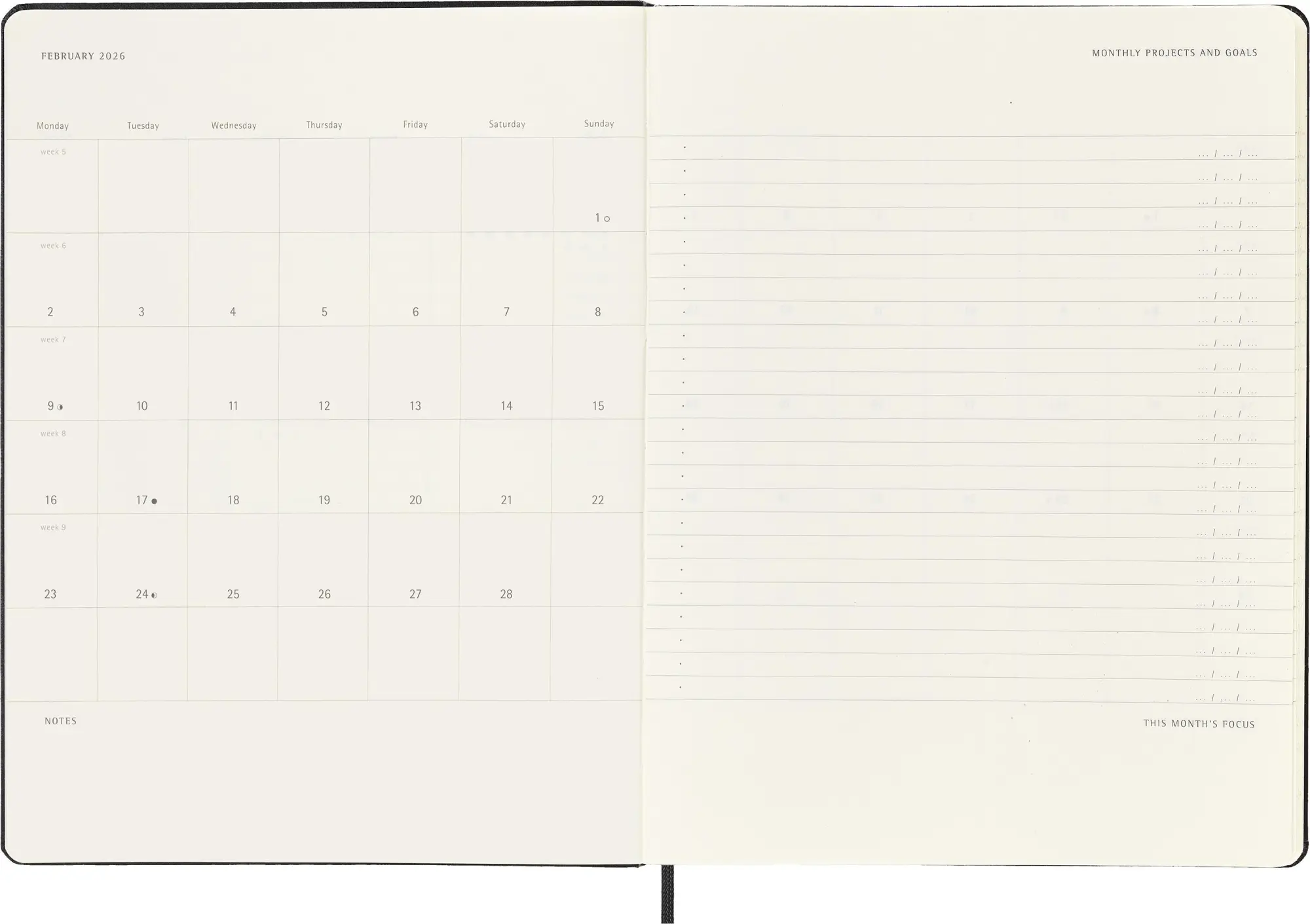 Bild: 8056999274665 | Moleskine 12 Monate Pro Wochen Notizkalender 2026, Pro XL, 1 Wo = 2...