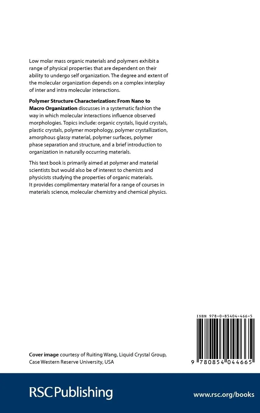 Rückseite: 9780854044665 | Polymer Structure Characterization | From Nano to Macro Organization