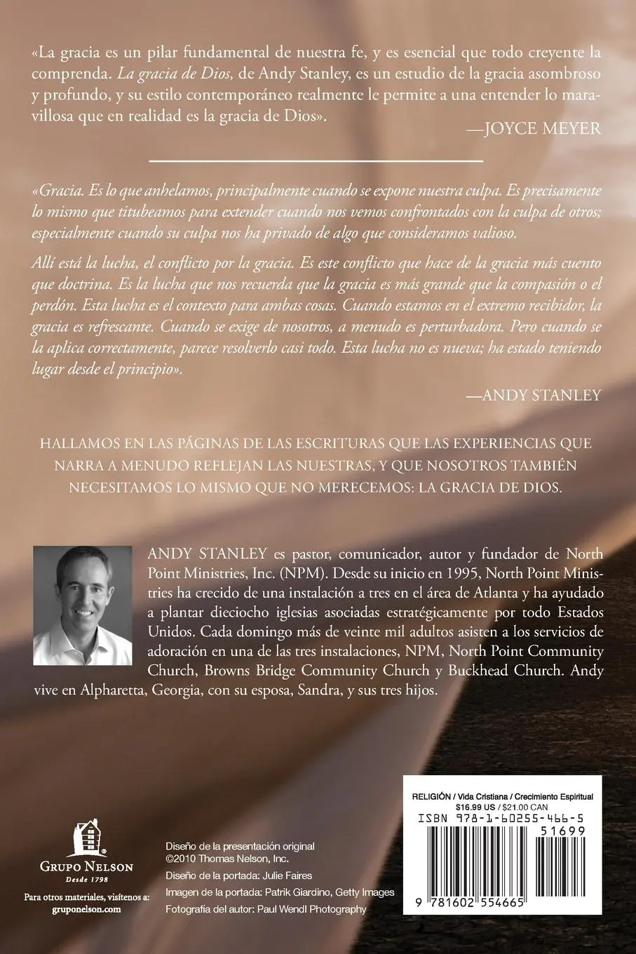 Rückseite: 9781602554665 | La Gracia de Dios = The Grace of God = The Grace of God | Andy Stanley
