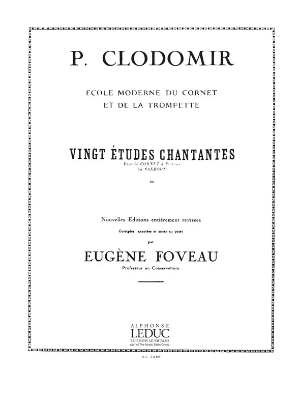 Cover: 9790046024665 | Etudes Chantantes(20) | Pierre Francois Clodomir | Buch