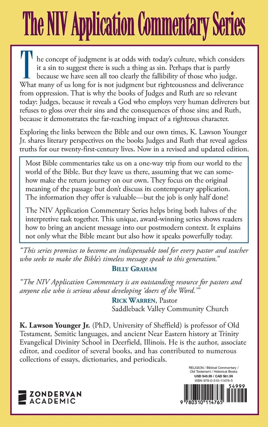 Rückseite: 9780310114765 | Judges, Ruth | Revised Edition | K. Lawson Younger | Buch | Gebunden