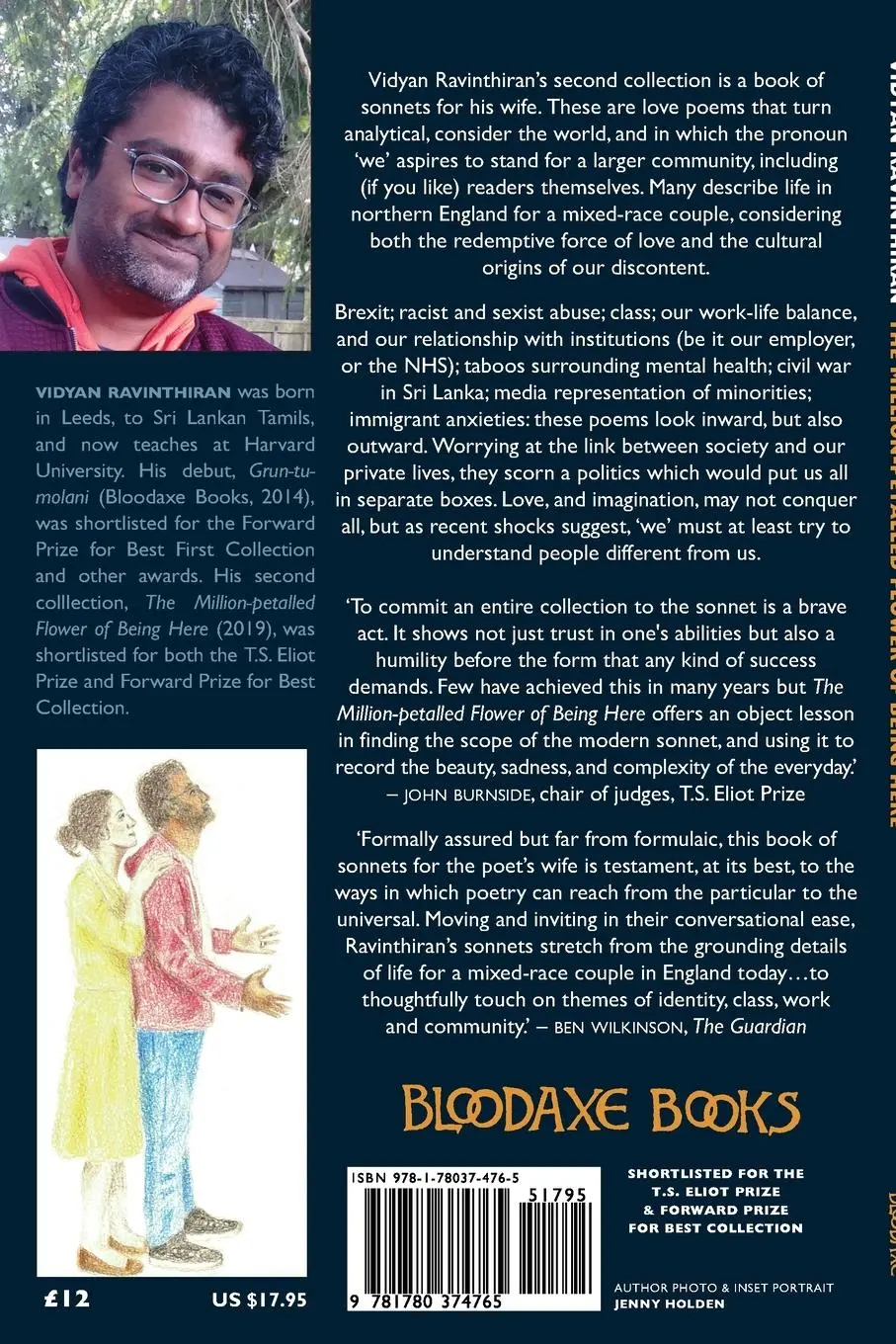 Rückseite: 9781780374765 | Million-Petalled Flower of Being Here | Vidyan Ravinthiran | Buch