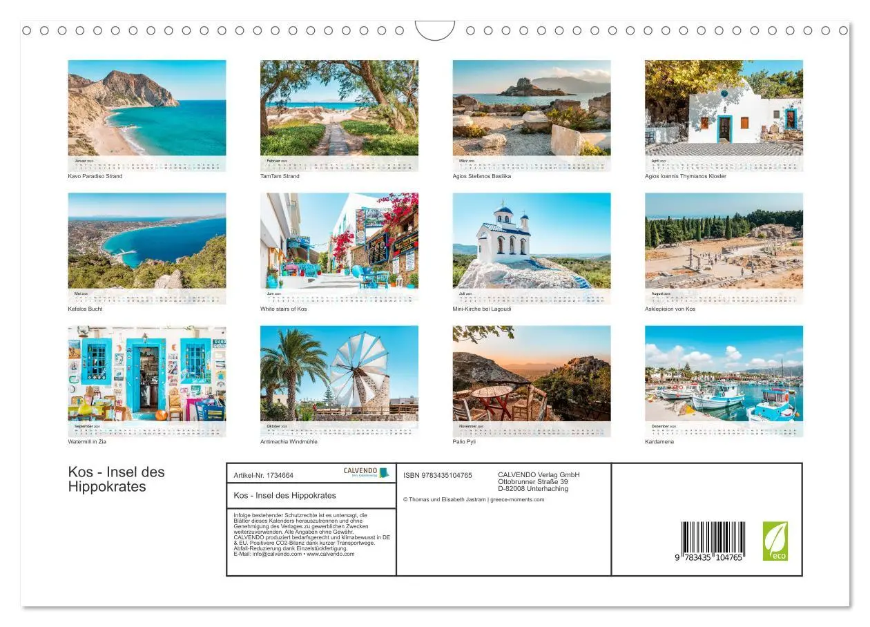 Bild: 9783435104765 | Kos - Insel des Hippokrates (Wandkalender 2025 DIN A3 quer),...