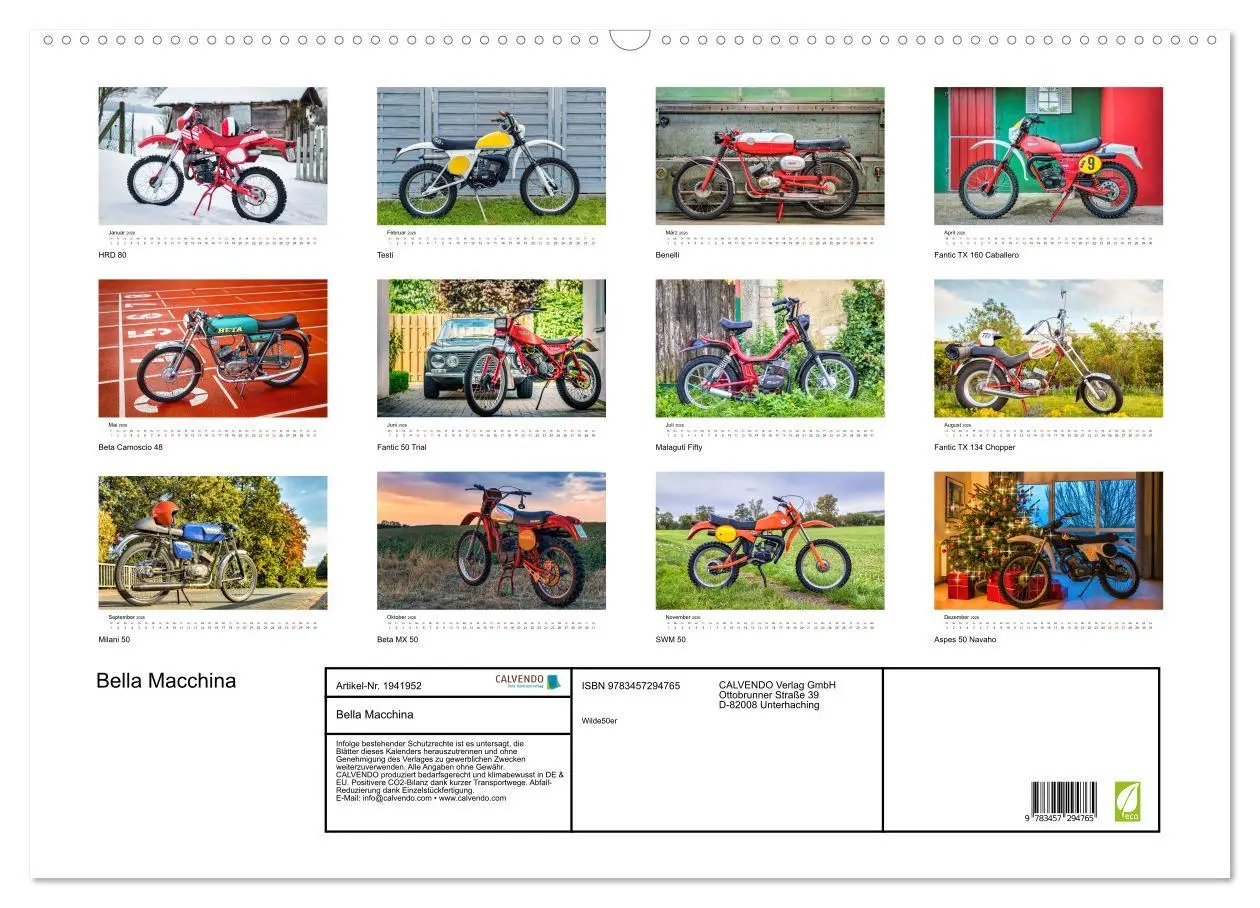 Bild: 9783457294765 | Bella Macchina (Wandkalender 2026 DIN A2 quer), CALVENDO...