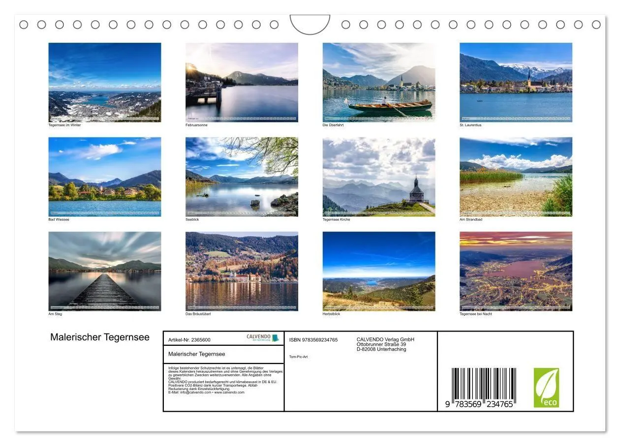 Bild: 9783569234765 | Malerischer Tegernsee (Wandkalender 2027 DIN A4 quer), CALVENDO...
