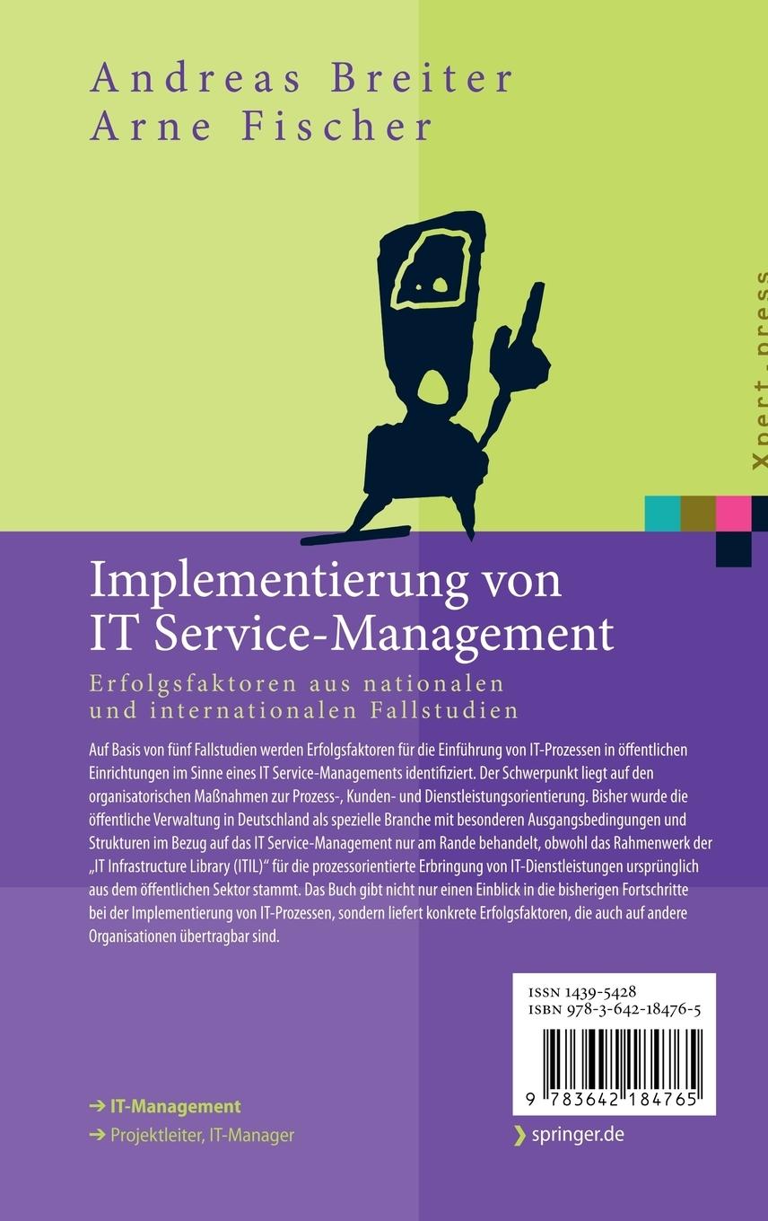 Rückseite: 9783642184765 | Implementierung von IT Service-Management | Arne Fischer (u. a.)