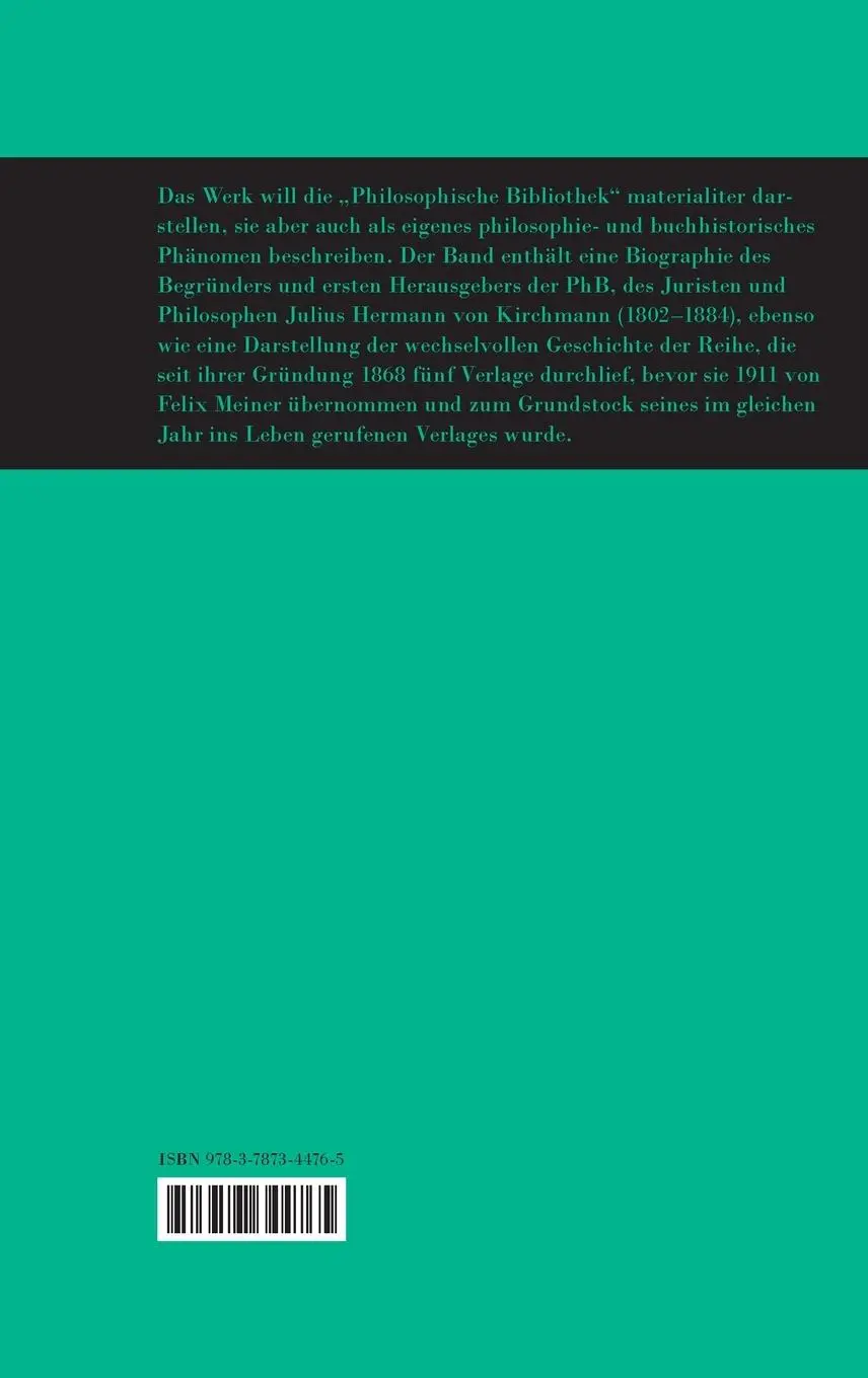Rückseite: 9783787344765 | Die 'Philosophische Bibliothek' | Rainer A Bast | Buch | 996 S. | 2023