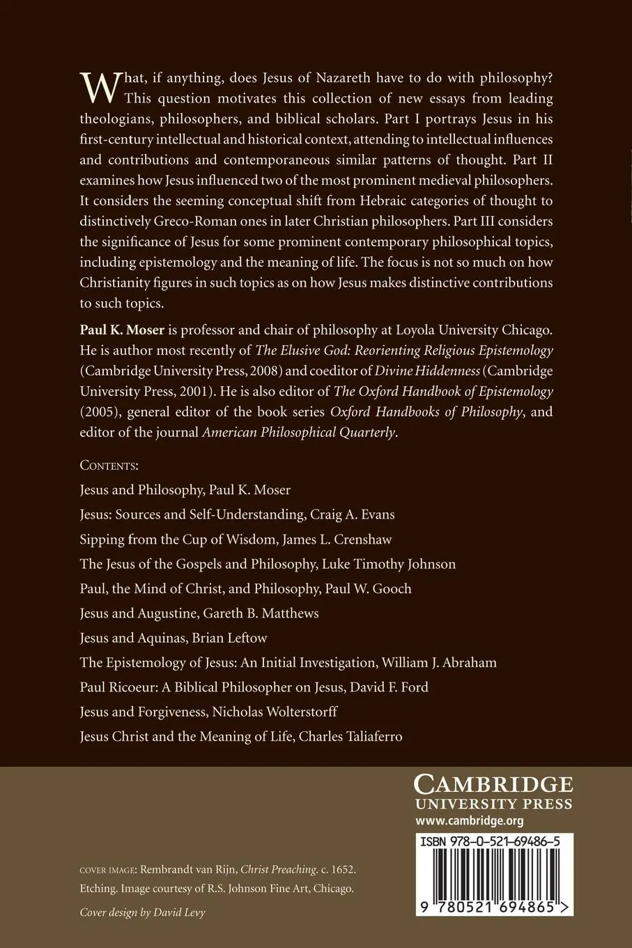Rückseite: 9780521694865 | Jesus and Philosophy | New Essays | Paul K. Moser | Taschenbuch | 2013