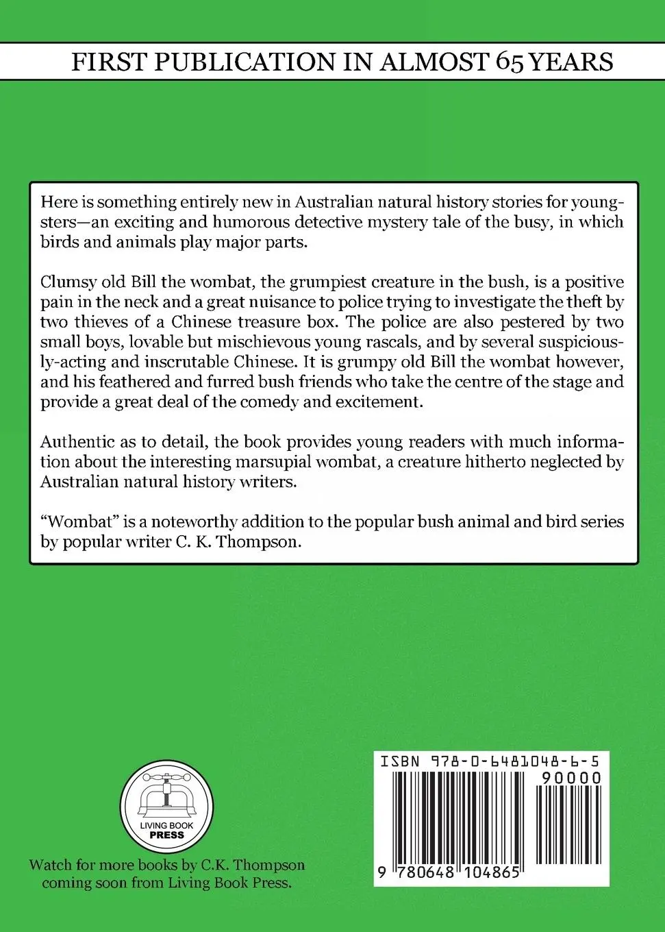 Rückseite: 9780648104865 | Wombat | C K Thompson | Taschenbuch | Kartoniert / Broschiert | 2018