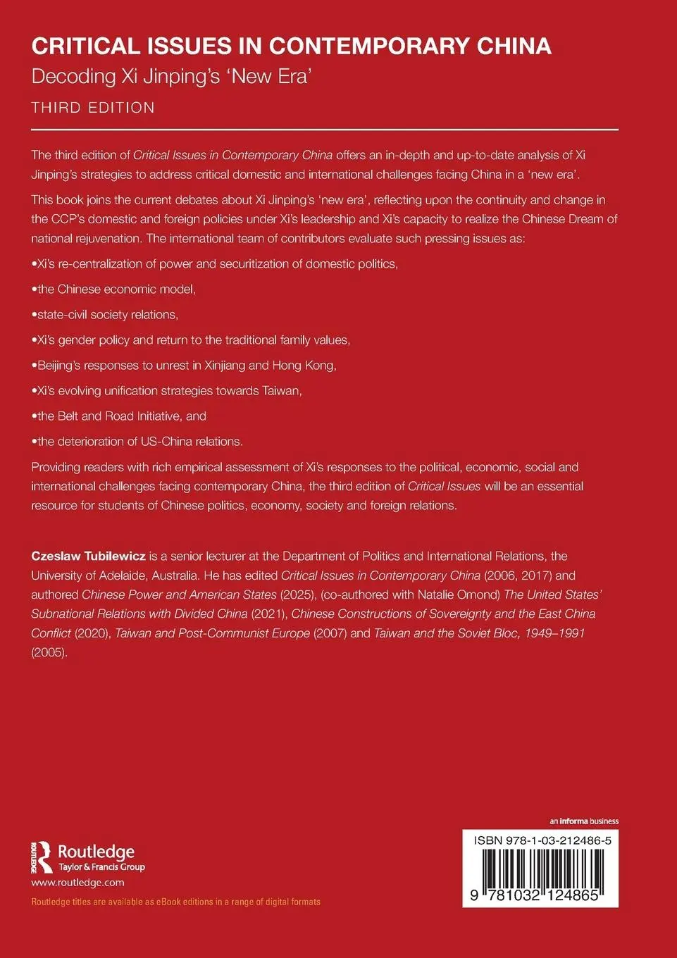 Rückseite: 9781032124865 | Critical Issues in Contemporary China | Czeslaw Tubilewicz | Buch