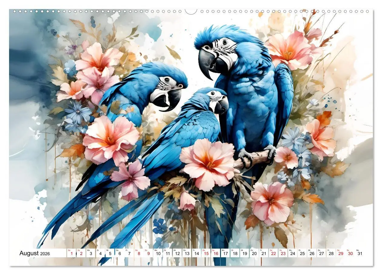 Bild: 9783457424865 | Papageien - Fliegende Edelsteine (Wandkalender 2026 DIN A2 quer),...