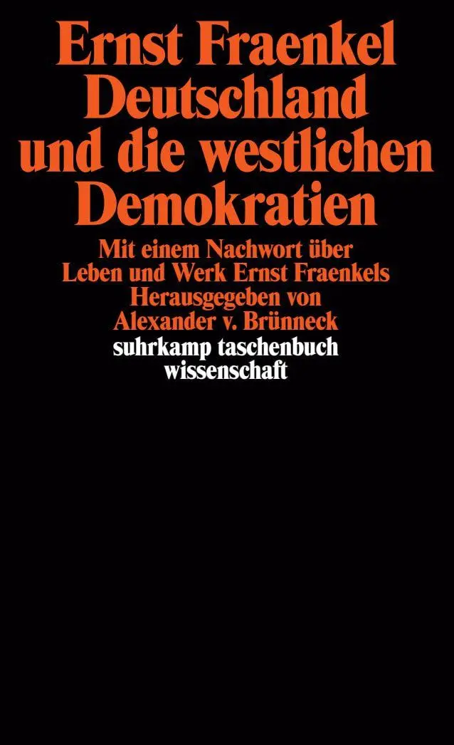 Cover: 9783518284865 | Deutschland und die westlichen Demokratien | Ernst Fraenkel | Buch