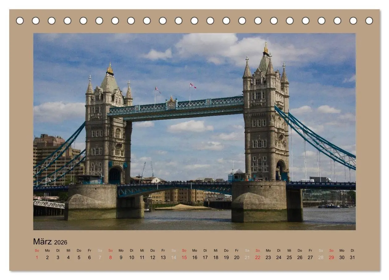 Bild: 9783516674965 | London (Tischkalender 2026 DIN A5 quer), CALVENDO Monatskalender