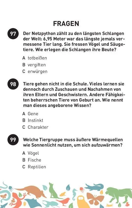 Bild: 9783625194965 | Das große Tier-Quiz I ab 10 Jahren | Taschenbuch | 104 S. | Deutsch