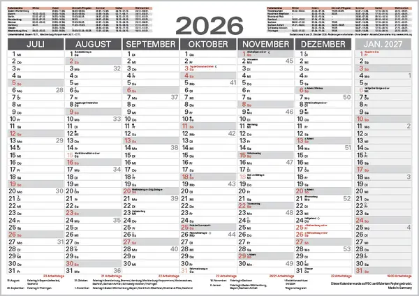 Bild: 9783731884965 | Tafelkalender A4 2026 | Korsch Verlag | Kalender | 1 S. | Deutsch