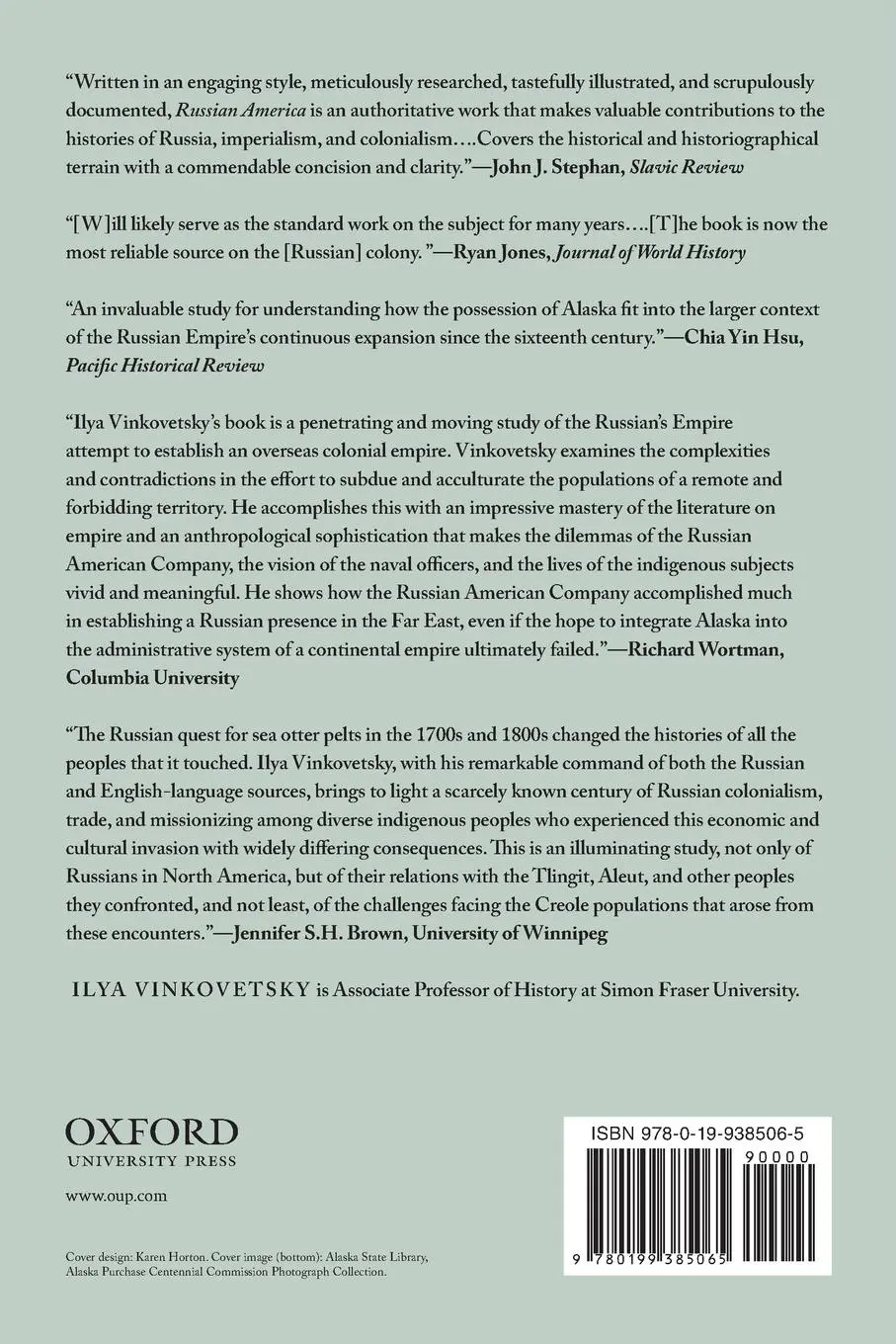 Rückseite: 9780199385065 | Russian America | Ilya Vinkovetsky | Taschenbuch | Englisch | 2014