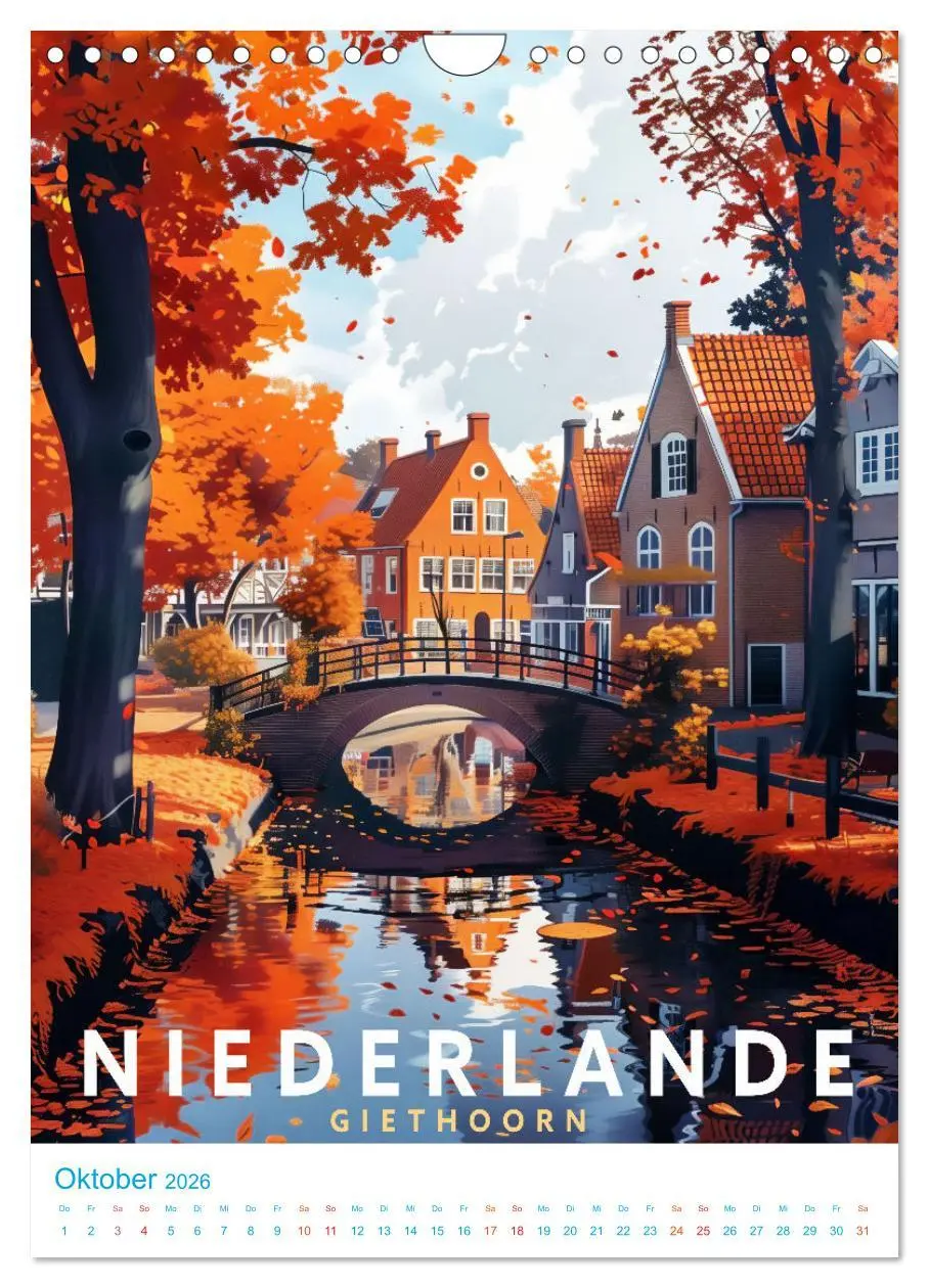 Bild: 9783516255065 | Niederlande - Old School Poster Style (Wandkalender 2026 DIN A4...