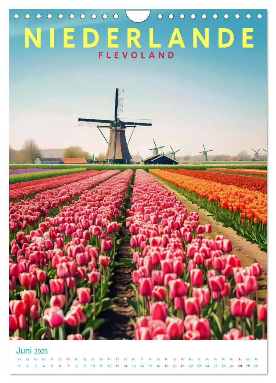 Bild: 9783516255065 | Niederlande - Old School Poster Style (Wandkalender 2026 DIN A4...