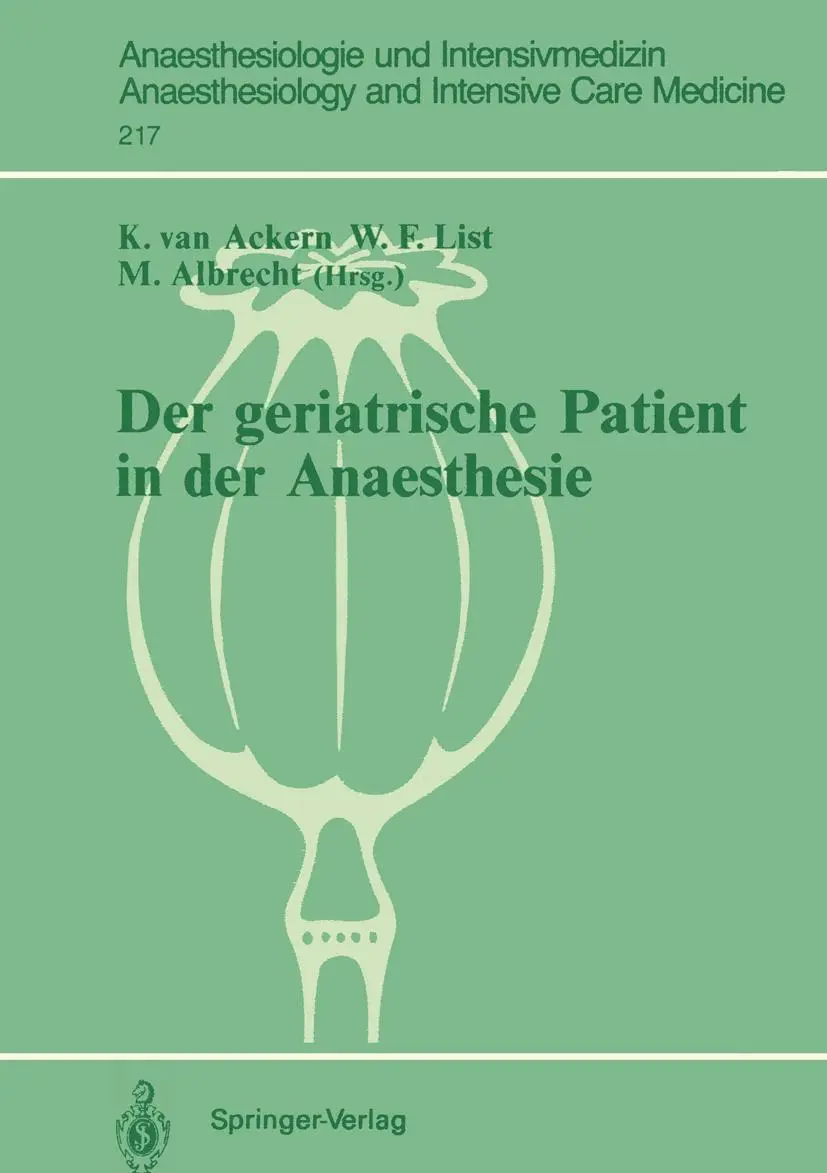 Cover: 9783540535065 | Der geriatrische Patient in der Anaesthesie | Klaus Van Ackern (u. a.)