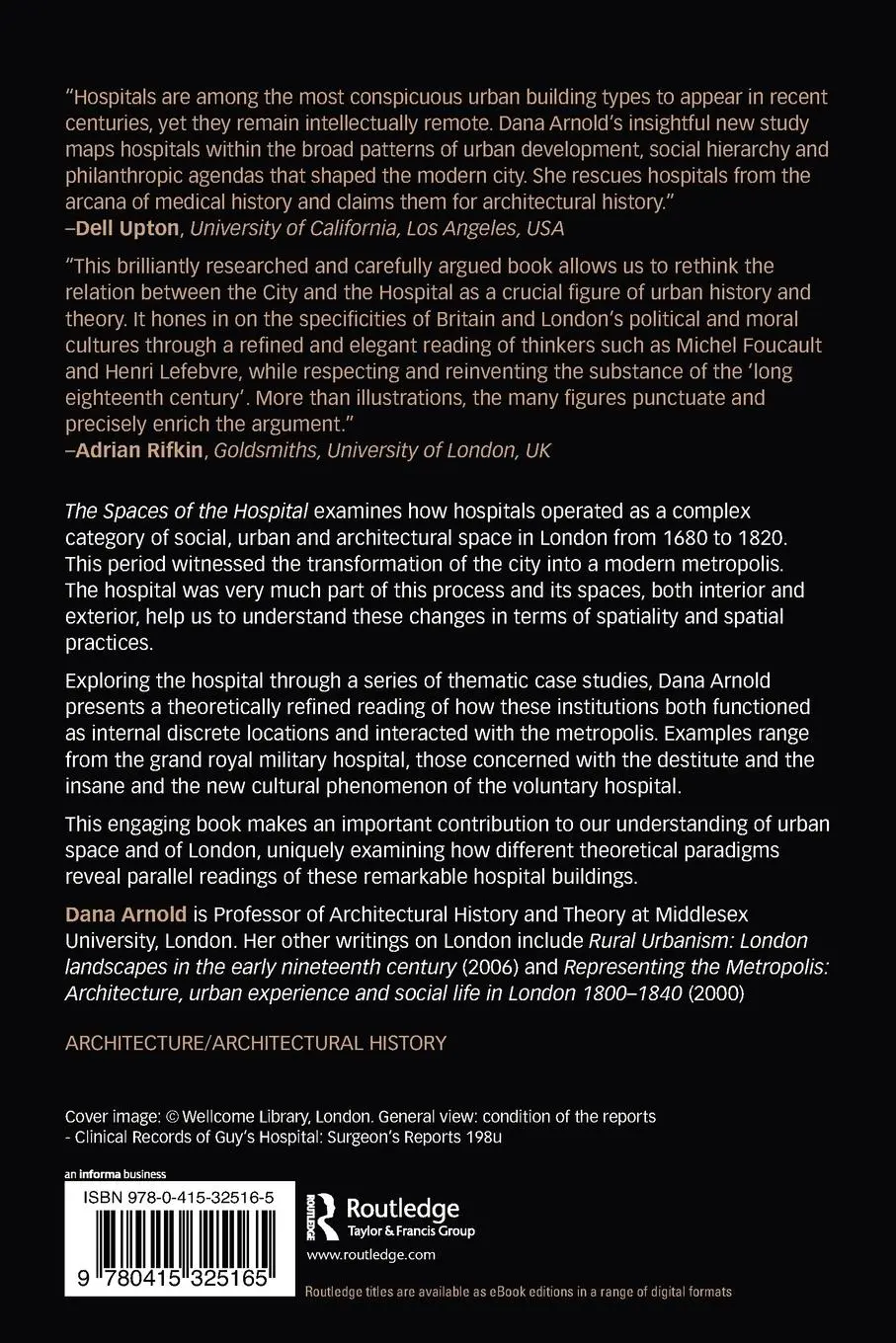 Rückseite: 9780415325165 | The Spaces of the Hospital | Dana Arnold | Taschenbuch | Englisch