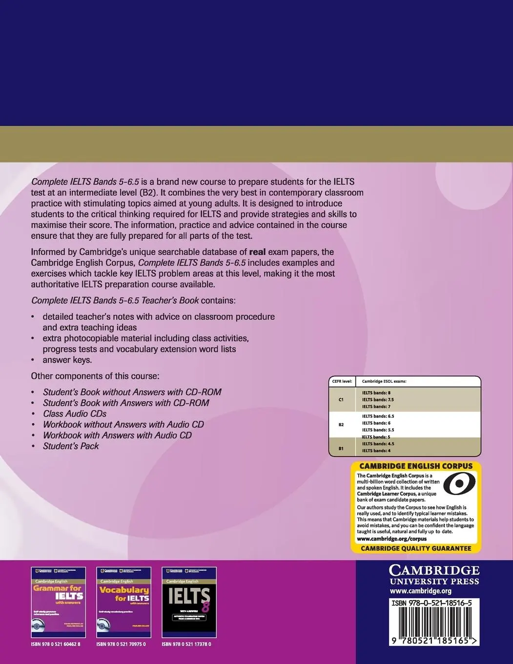 Rückseite: 9780521185165 | Complete IELTS Bands 5-6.5 | Guy Brook-Hart (u. a.) | Taschenbuch