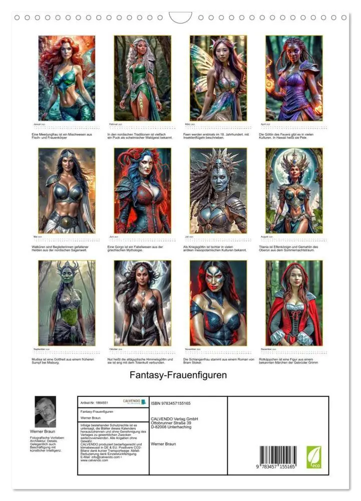 Bild: 9783457155165 | Fantasy-Frauenfiguren (Wandkalender 2025 DIN A3 hoch), CALVENDO...