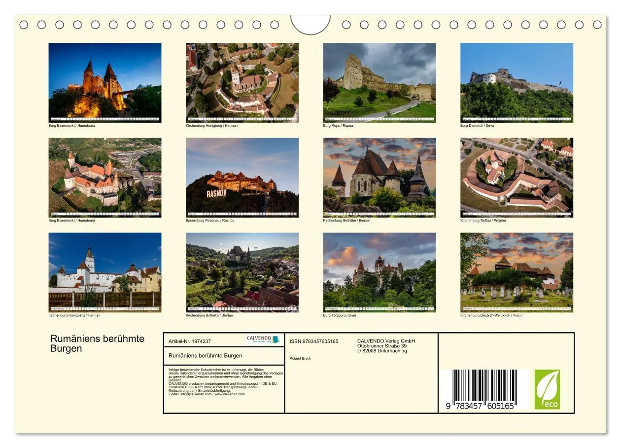 Bild: 9783457605165 | Rumäniens berühmte Burgen (Wandkalender 2026 DIN A4 quer), CALVENDO...