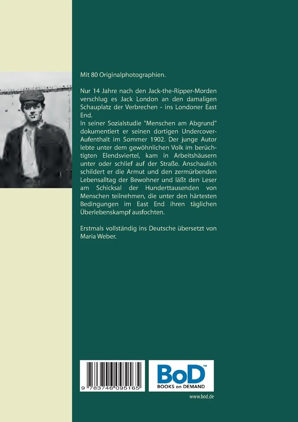 Rückseite: 9783746095165 | Menschen am Abgrund | Jack London | Taschenbuch | 228 S. | Deutsch