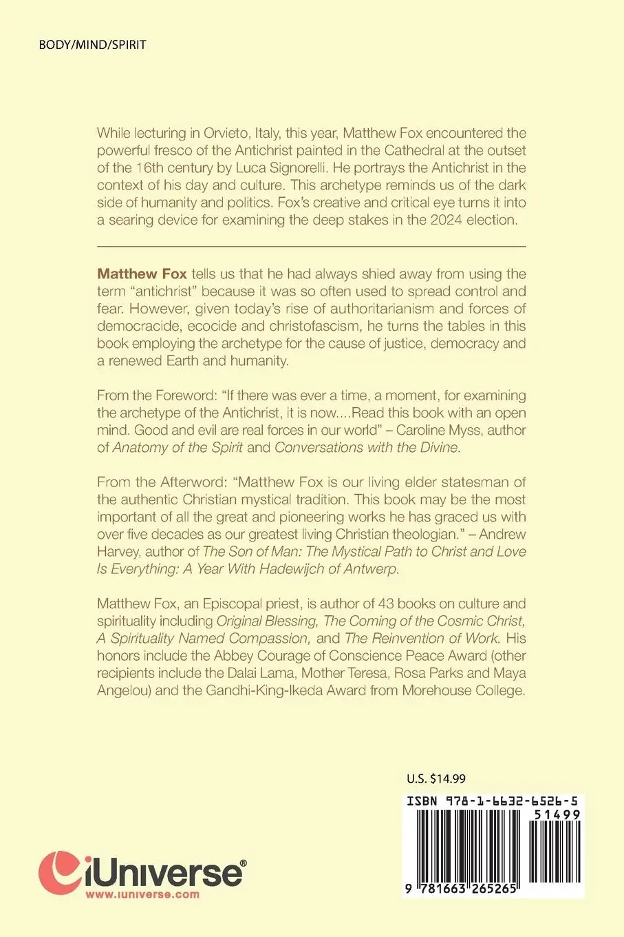 Rückseite: 9781663265265 | Trump &amp; the MAGA Movement as Anti-Christ | Matthew Fox | Taschenbuch