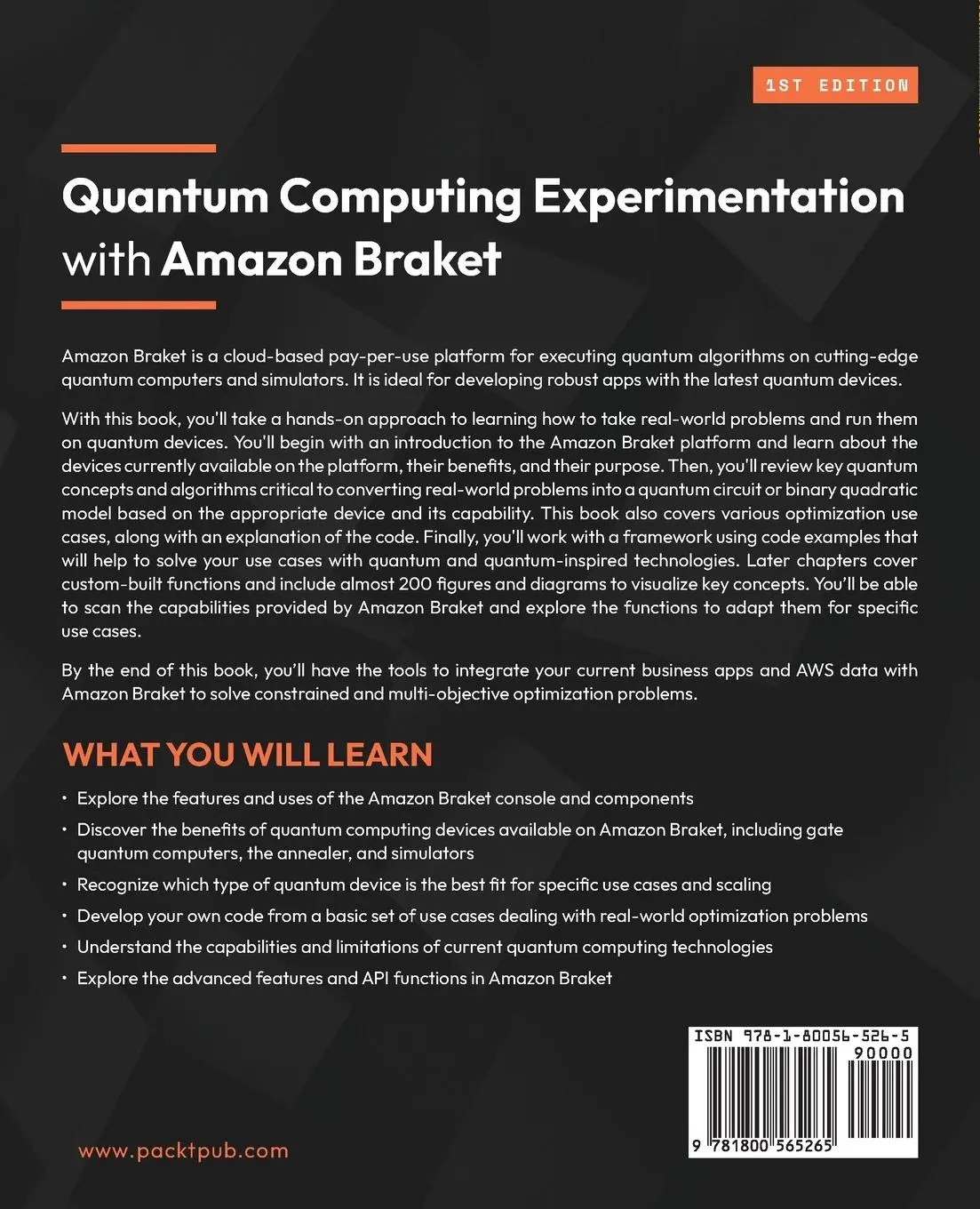 Rückseite: 9781800565265 | Quantum Computing Experimentation with Amazon Braket | Alex Khan