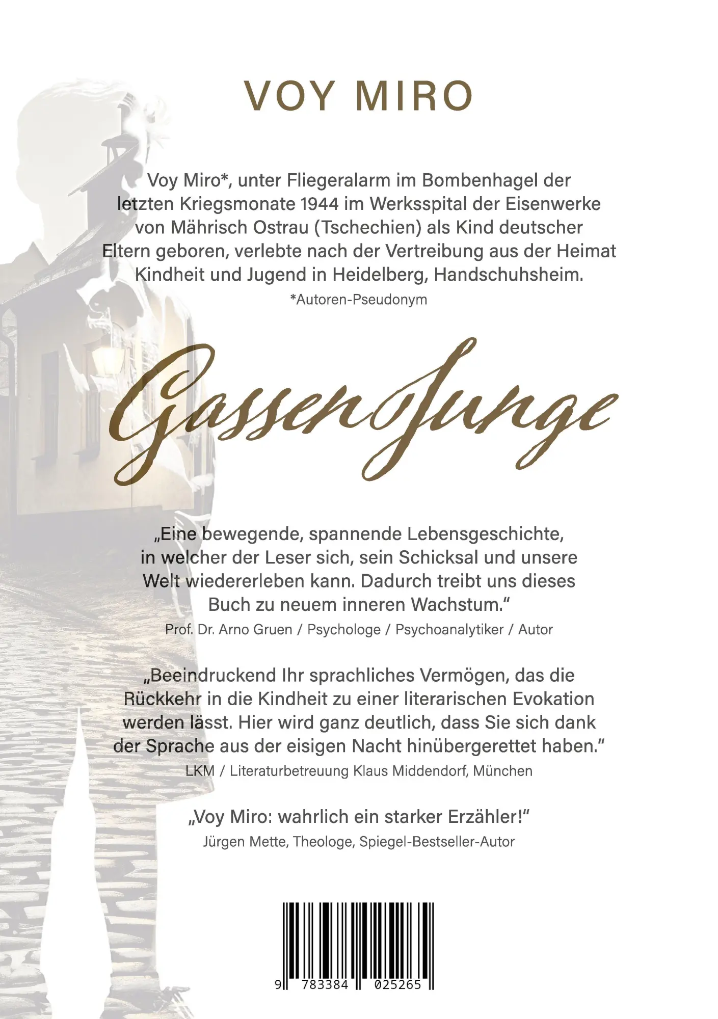 Rückseite: 9783384025265 | Gassenjunge | Meine Kindheit in Heidelberg - Handschuhsheim | Voy Miro