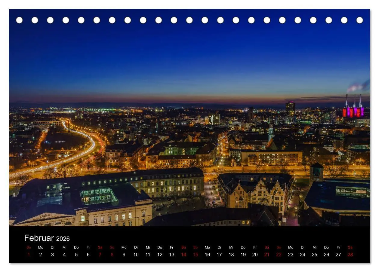 Bild: 9783457765265 | Hannover bei Nacht 2026 (Tischkalender 2026 DIN A5 quer), CALVENDO...