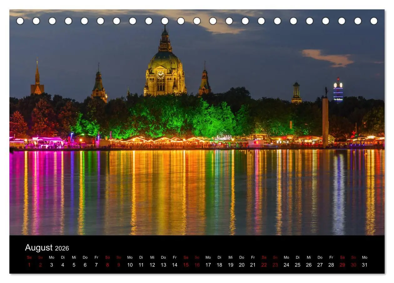 Bild: 9783457765265 | Hannover bei Nacht 2026 (Tischkalender 2026 DIN A5 quer), CALVENDO...